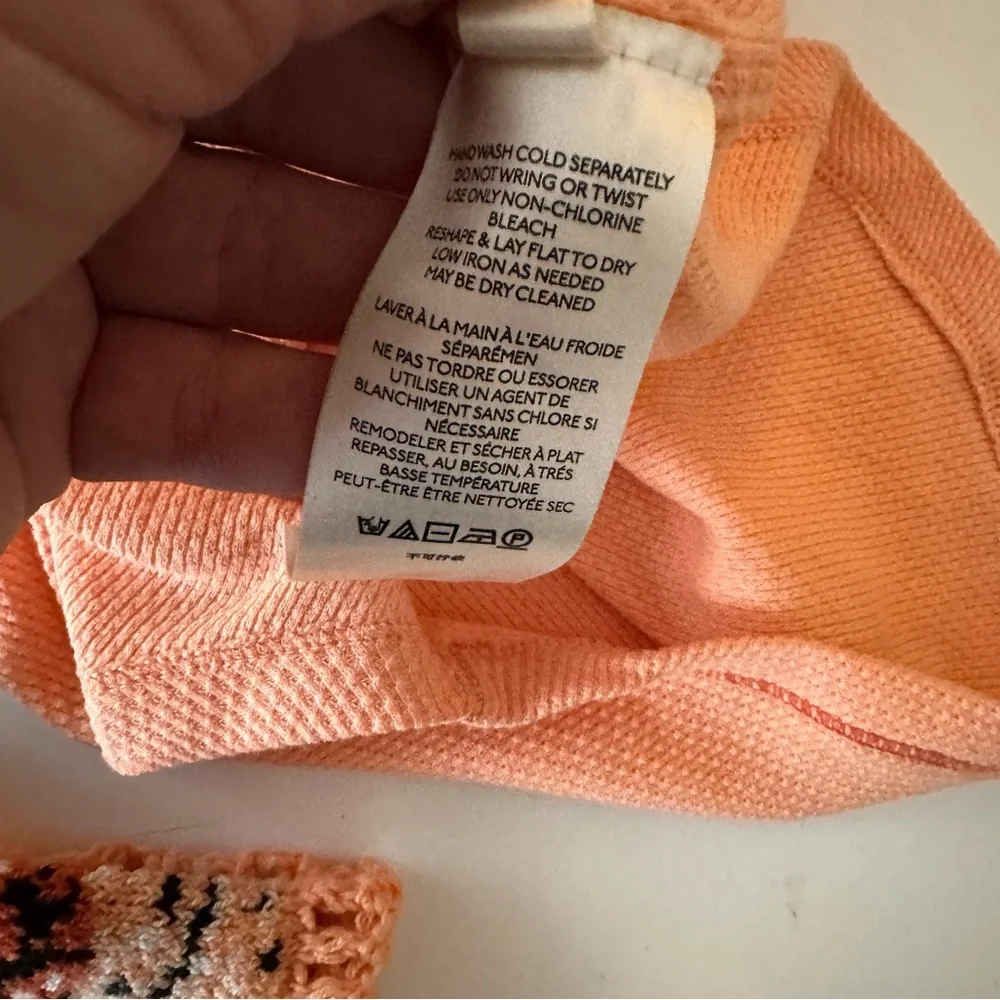 Free People in The Mix Cuff Thermal Boho Top, Desert Orange Combo NWOT Size‎ XS